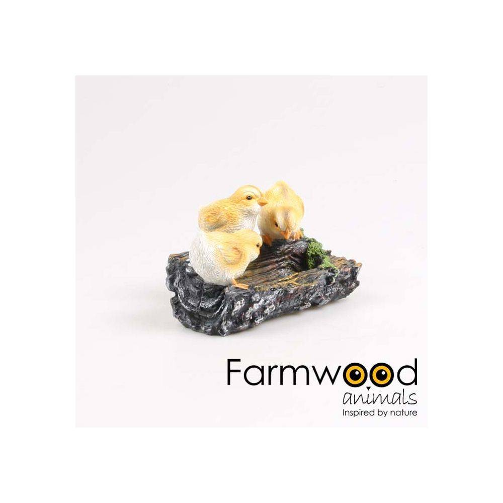 Farmwood Animals - Poussins sur branche en résine 22.5 x 15 x 11 cm - Imagen 2