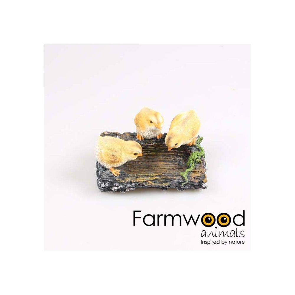 Farmwood Animals - Poussins sur branche en résine 22.5 x 15 x 11 cm - Imagen 3
