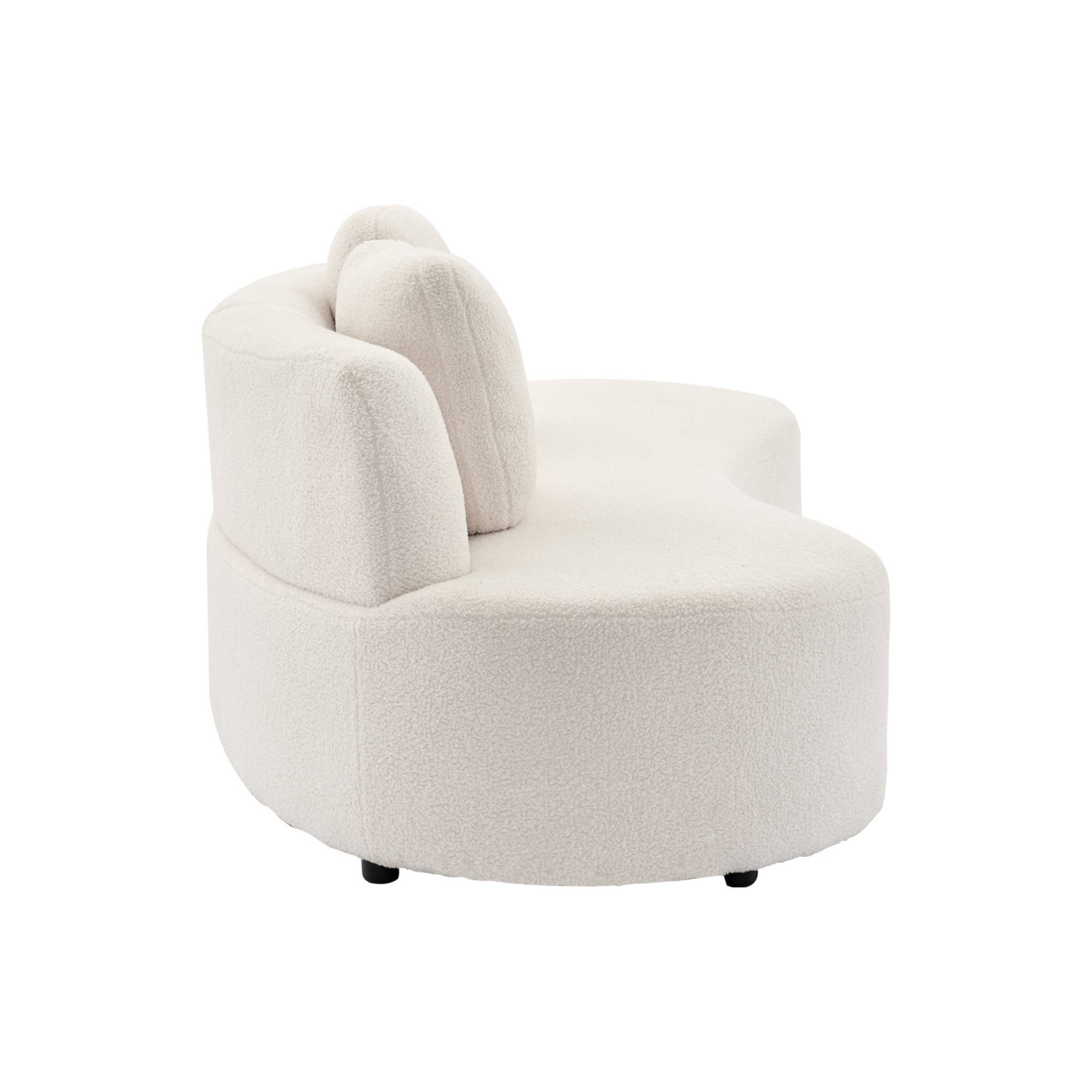sweeek - Canapé virgule 3 places en tissu bouclette forme organique - WAVE L 232 x P 97 x H 68cm | sweeek - Image 7