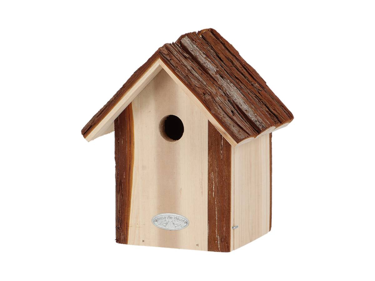 Esschert Design - Nichoir pour oiseaux mésange bleue avec toit écorce - Esschert Design