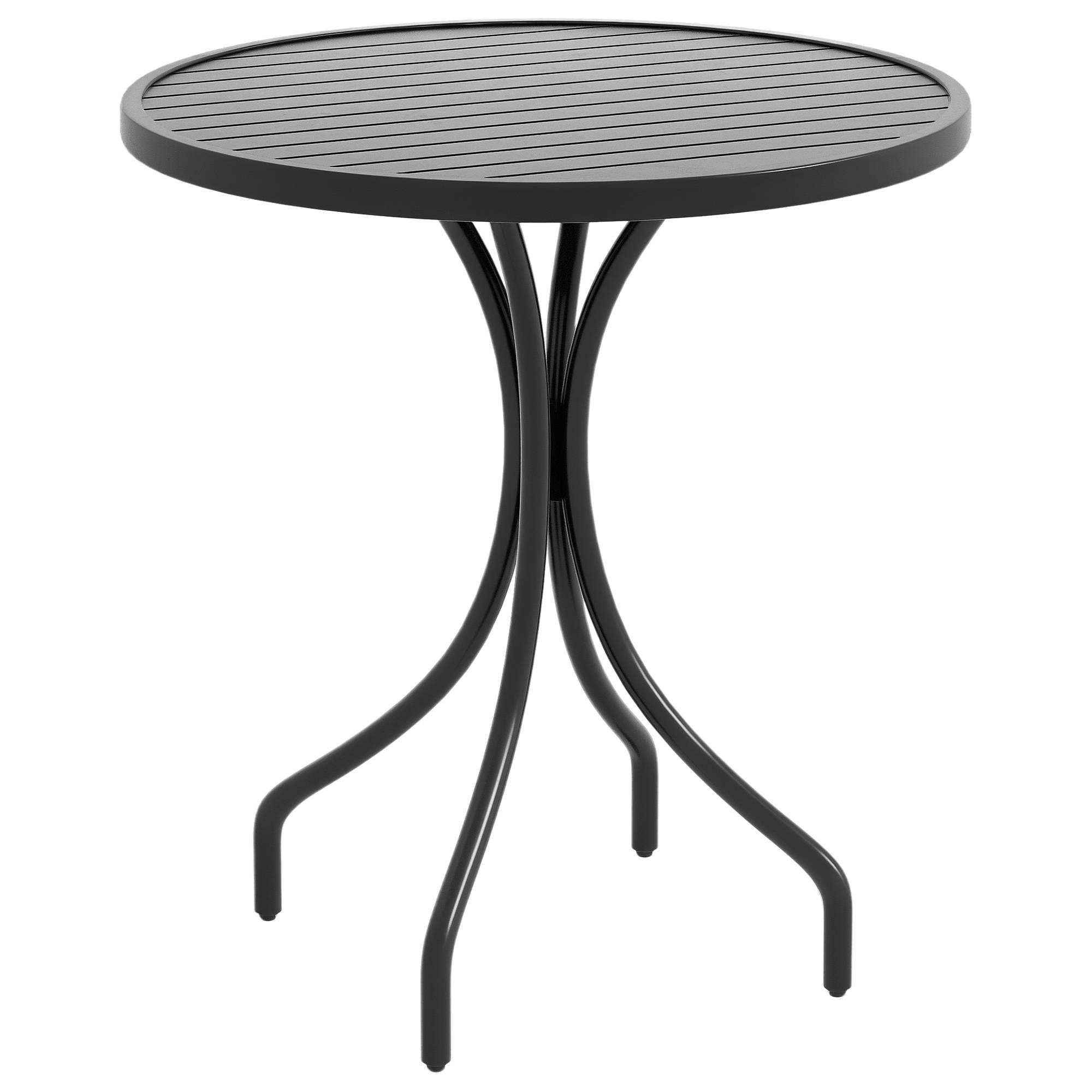 Table de jardin ronde acier galvanisé noir 66 x 66 x 71.5 cm - PANGIVO - Image 1