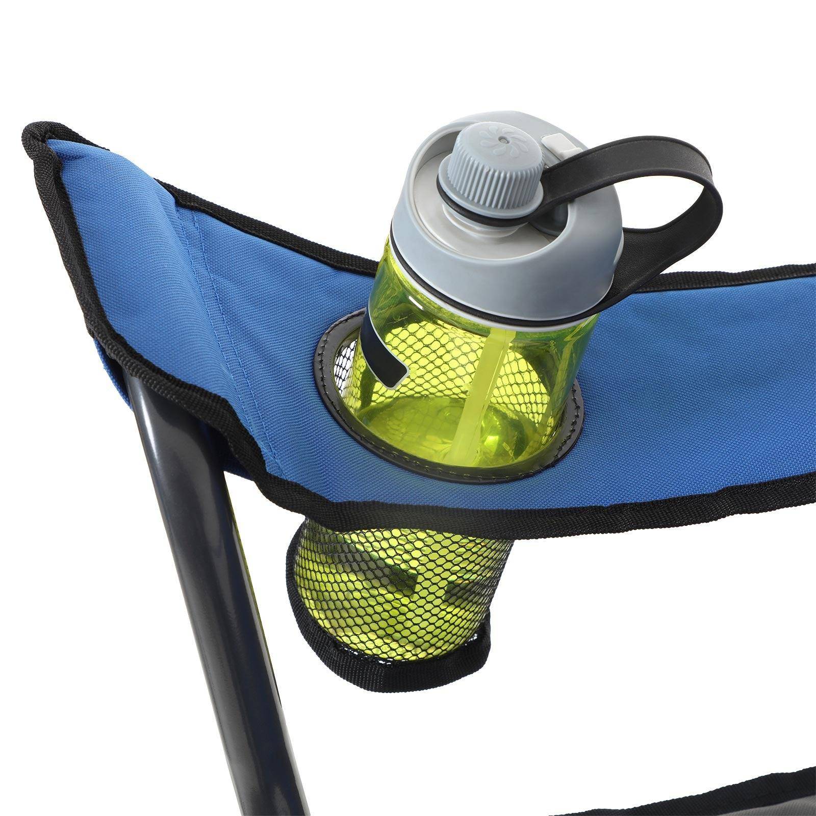 Helloshop26 - Chaise de camping pliante chaise pliante assise confortable avec rembourrage en mousse avec porte-bouteilles charge maximale chaise d'extérieur charg - Imagen 3