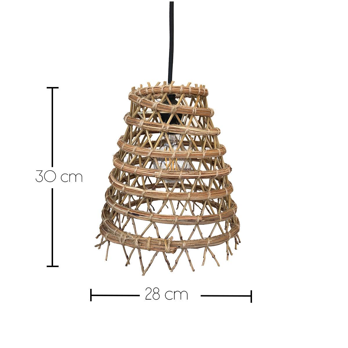 Lumisky - Suspension extérieur ZAKARI OUTDOOR CABLE Beige Fibre naturelle D28CM - Imagen 4