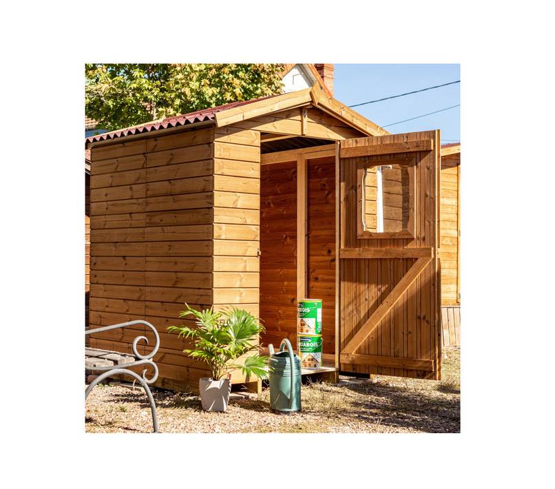Habrita - Abri en panneaux de bois massif traité 19 mm - S.u. 2,25 m² - Toit double pente Habrita - Imagen 3