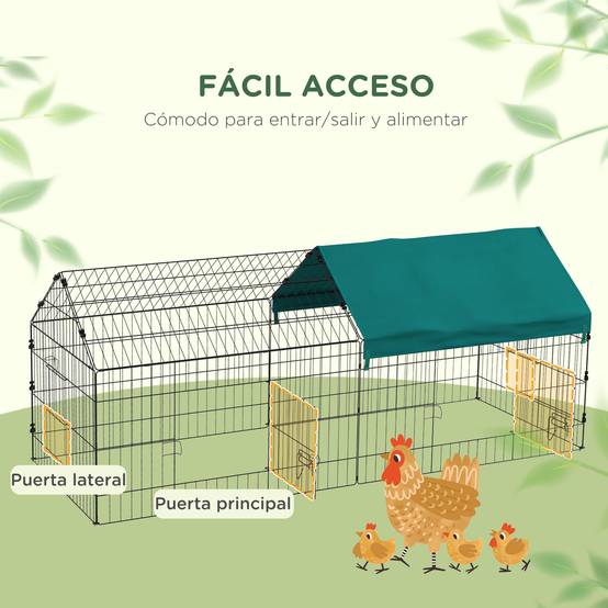 Enclos lapin cobaye Acier extérieur avec toit de protection UV 185x75x75cm Vert - ComfortXL Outdoor Living - Image 7