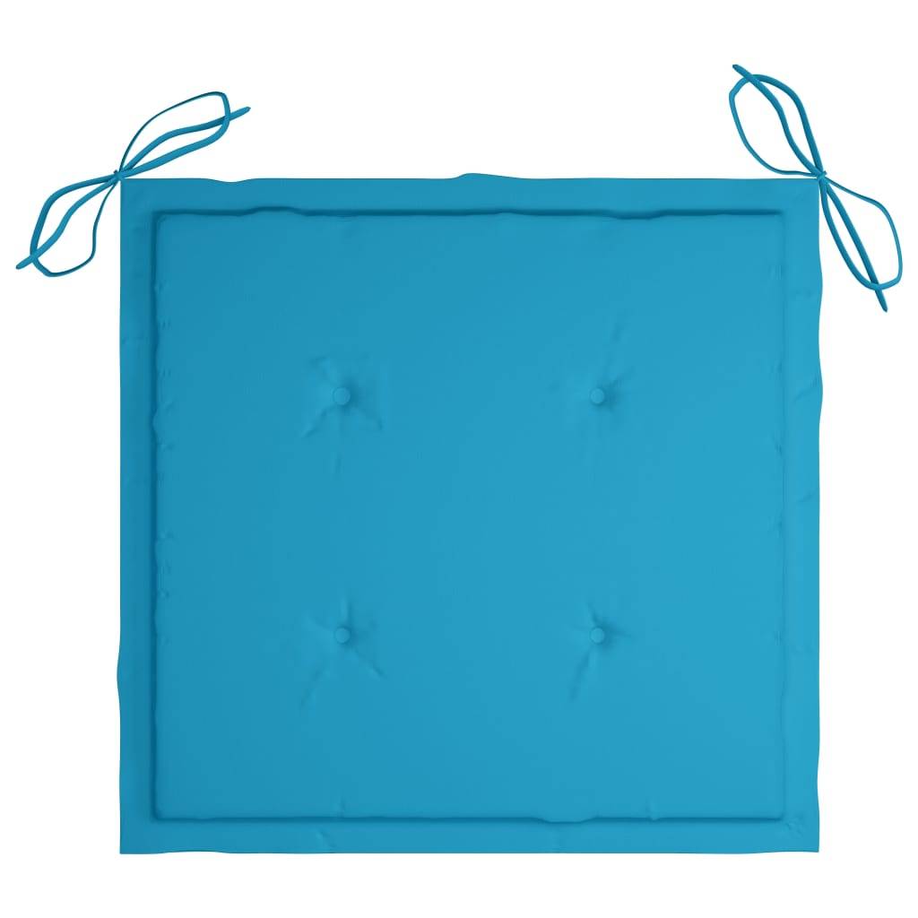 Chaises de jardin empilables Teck solide bleu 60 x 57.5 x 90 cm - PANGIVO - Image 9