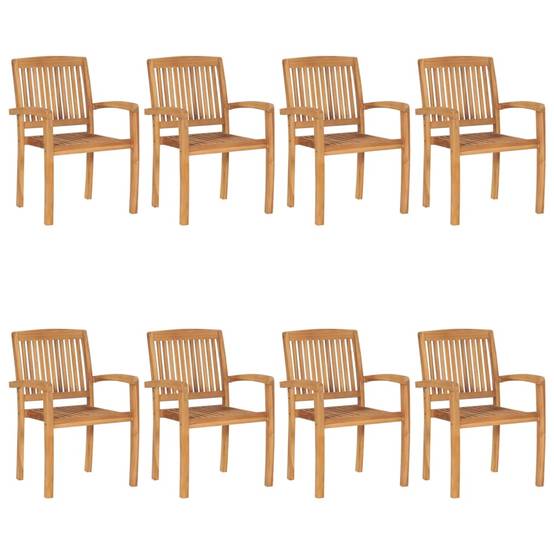 Chaises de jardin empilables Teck solide bleu 60 x 57.5 x 90 cm - PANGIVO - Image 2