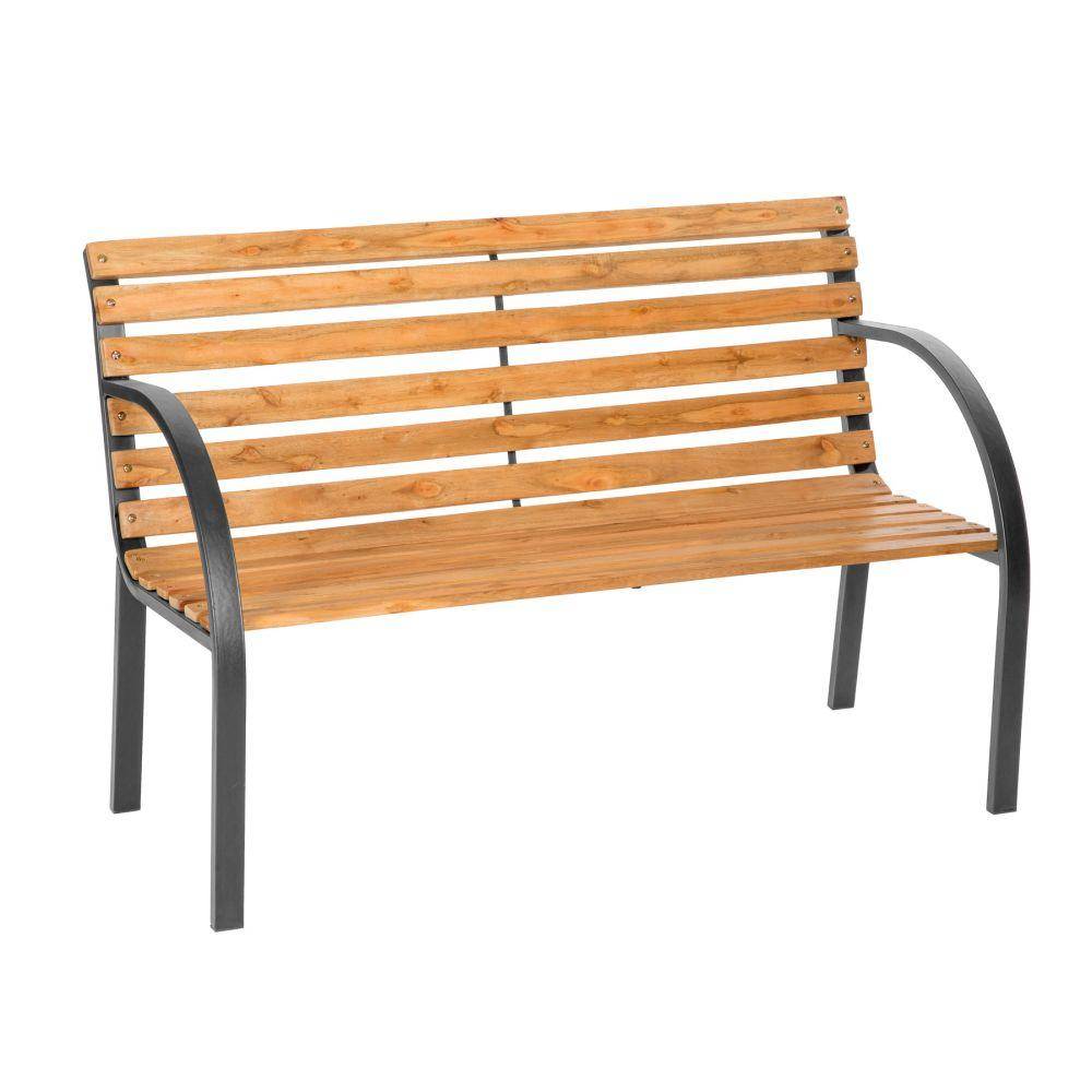 Helloshop26 - Banc de jardin bois meuble 120 cm - Imagen 1
