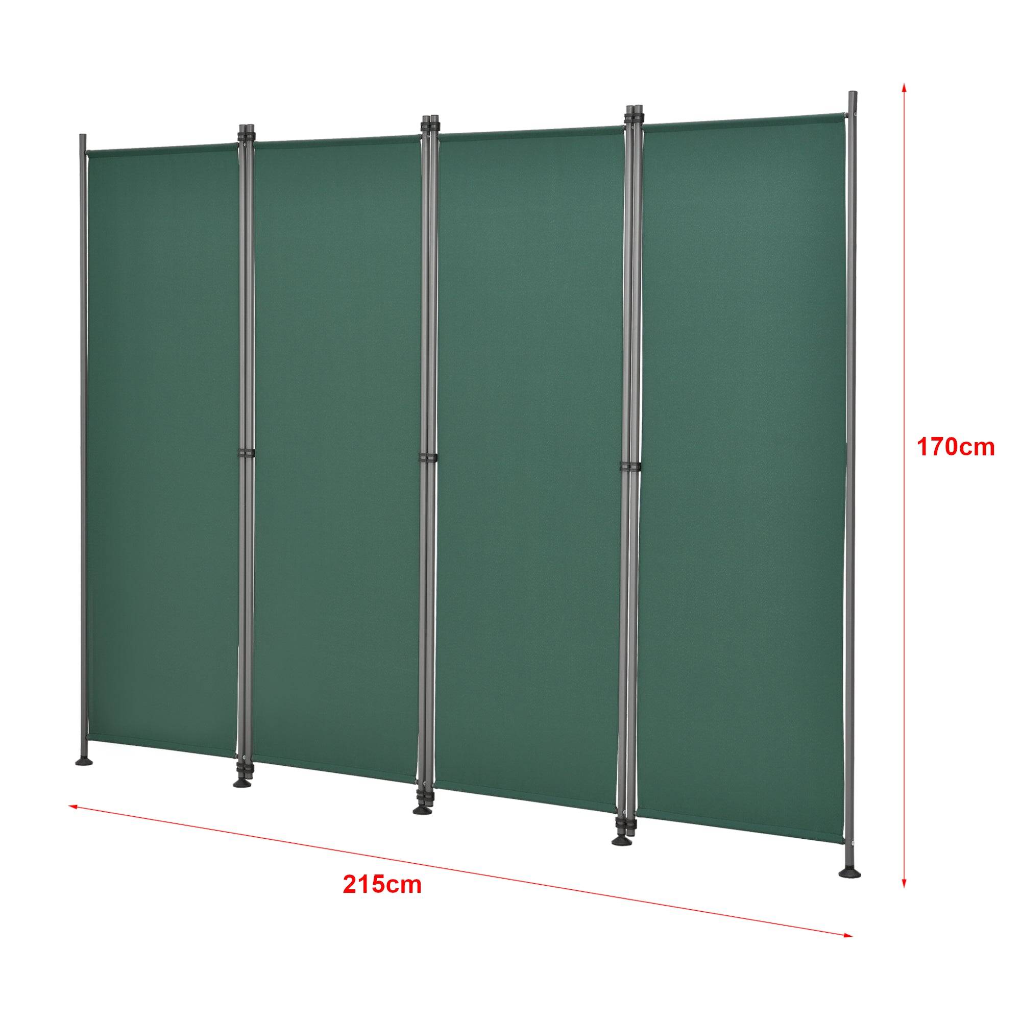 Helloshop26 - Brise-vue à 4 panneaux polyester 215 x 170 cm vert foncé - Imagen 4