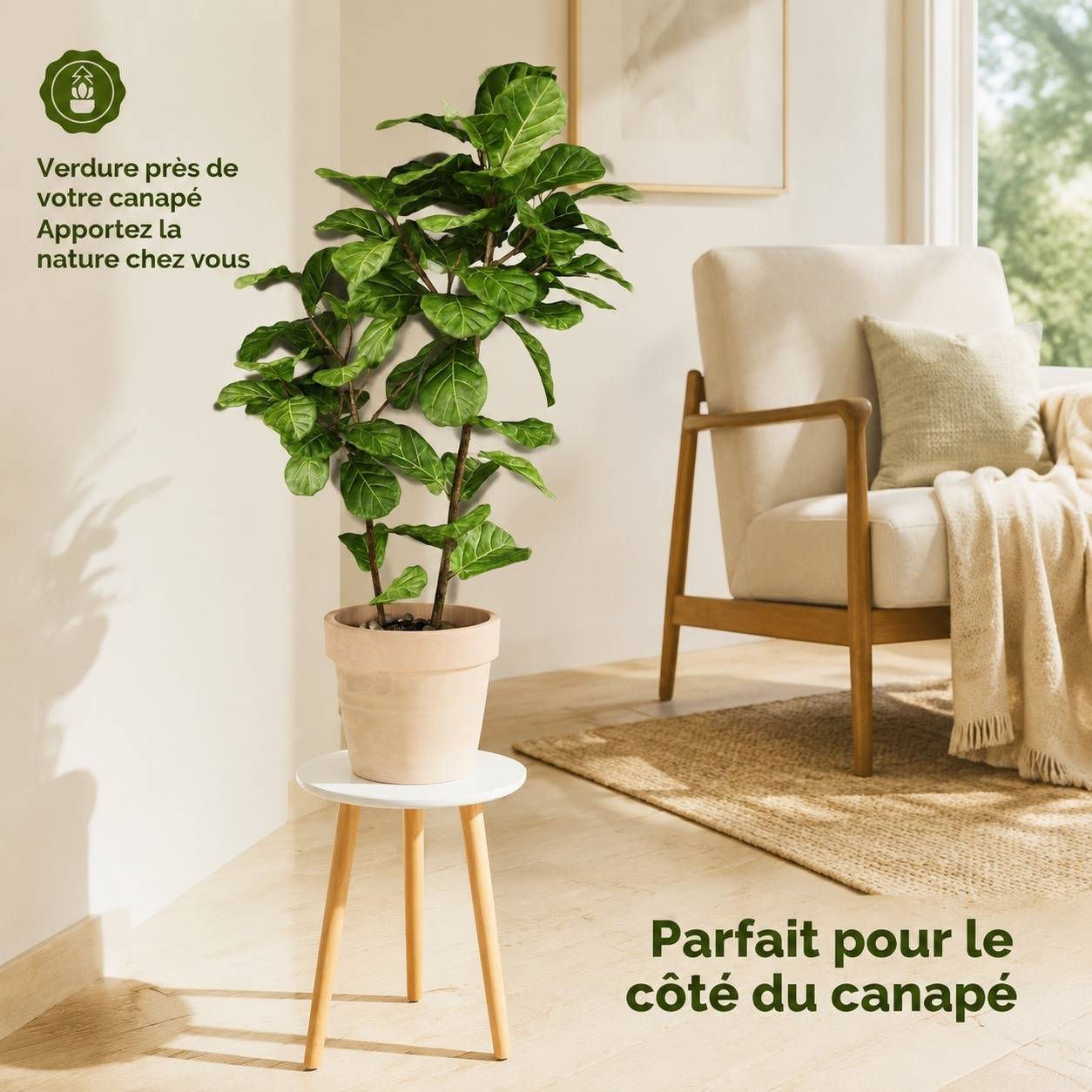 Support Plante Bois Blanc Multifonction Déco Maison Design Moderne - Image 4
