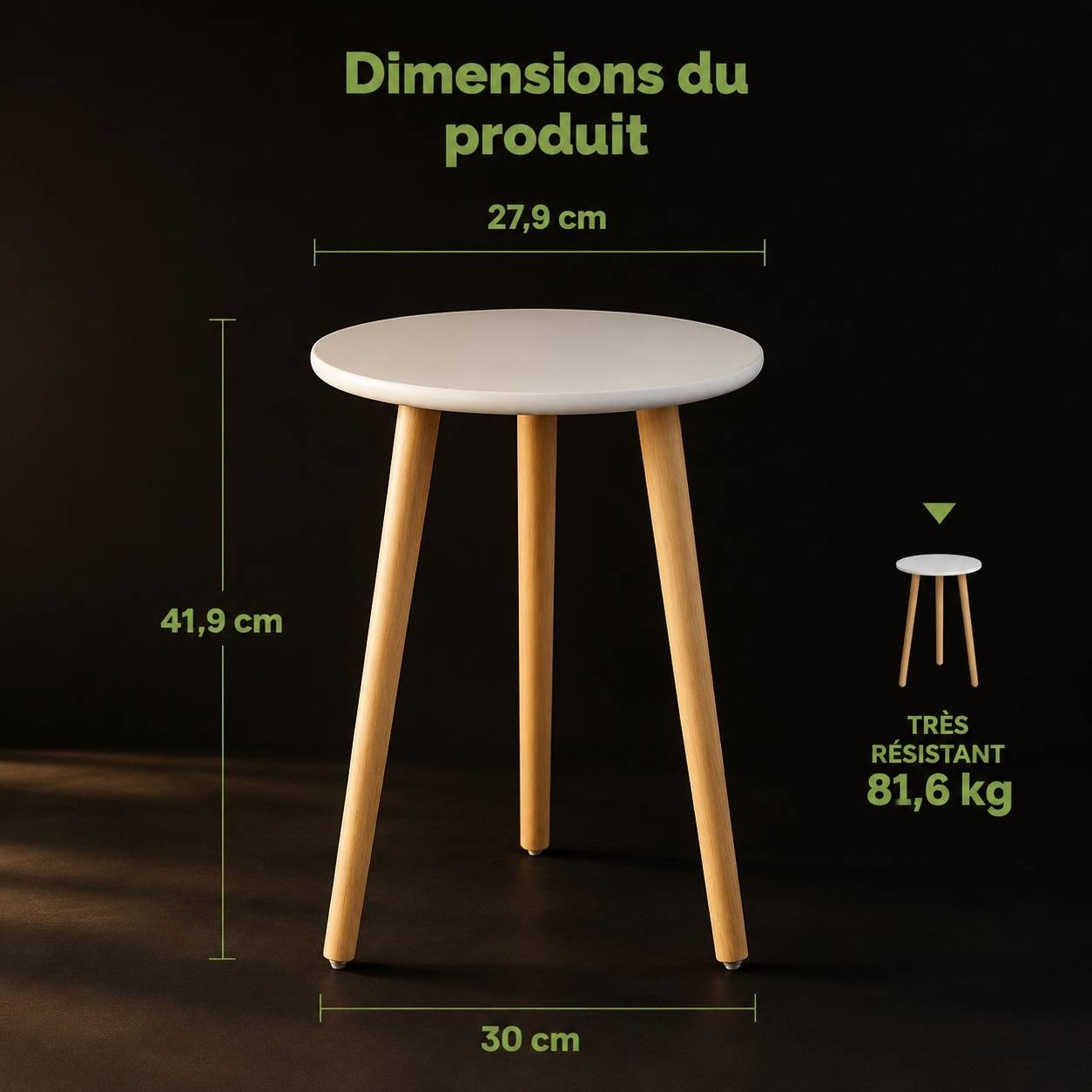 Support Plante Bois Blanc Multifonction Déco Maison Design Moderne - Image 2