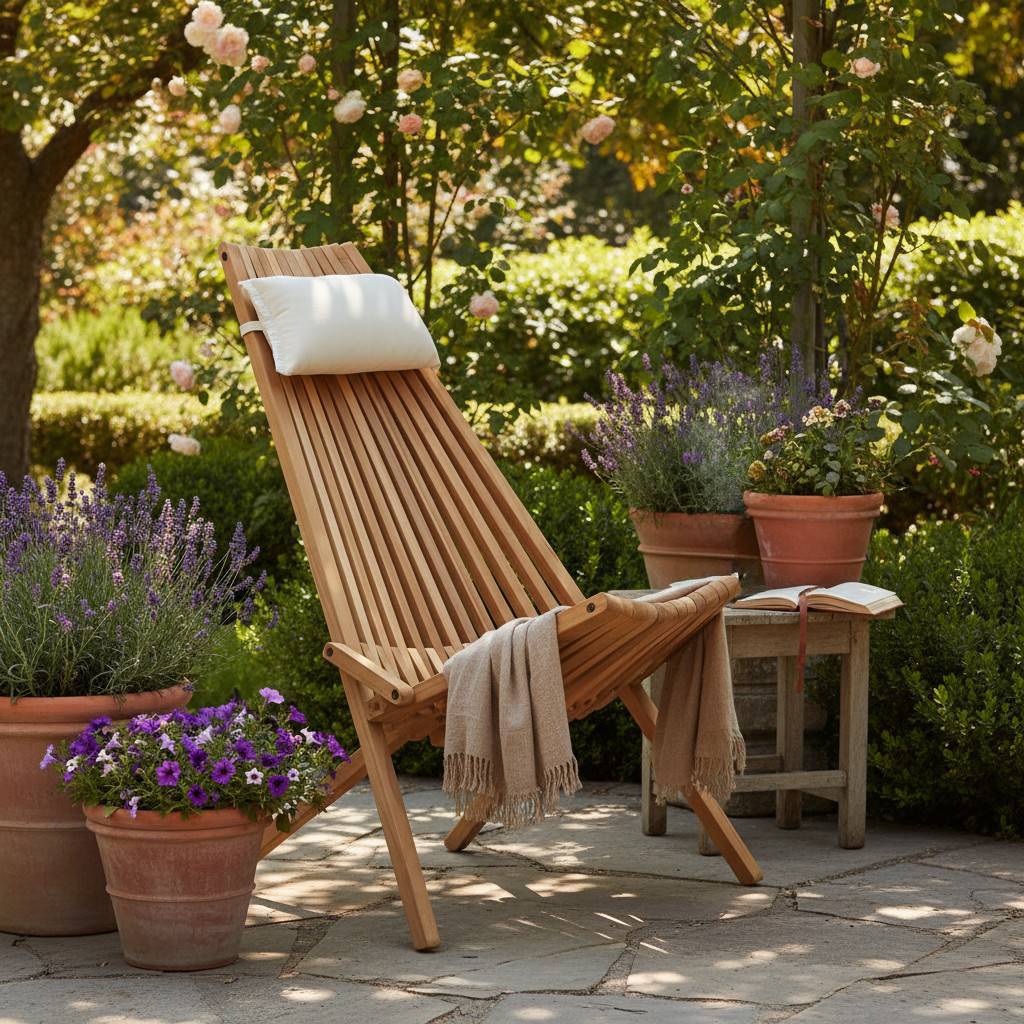 Teck'Attitude - Chaise longue pliable en teck massif Santiago - TECK'Attitude - Image 4
