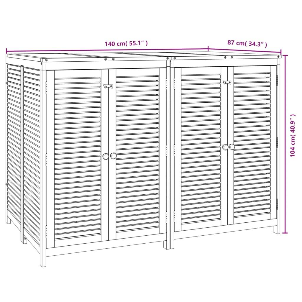 Helloshop26 - Coffre boîte meuble de jardin rangement 140 x 87 x 104 cm bois massif d'acacia - Imagen 5