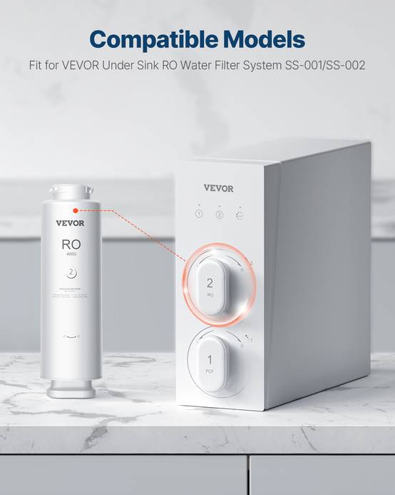 VEVOR Système osmose inverse 400 GPD, 9 étapes, réduit plomb chlore, sous évier. - Image 6