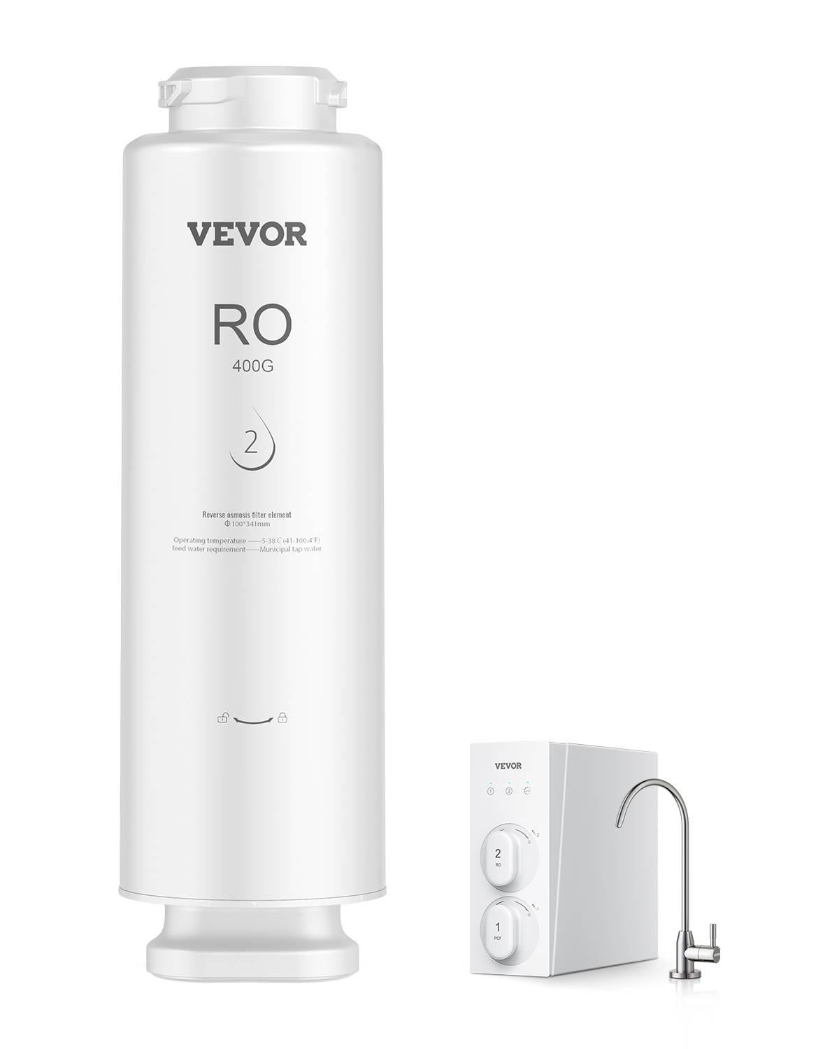 VEVOR Système osmose inverse 400 GPD, 9 étapes, réduit plomb chlore, sous évier. - Image 1