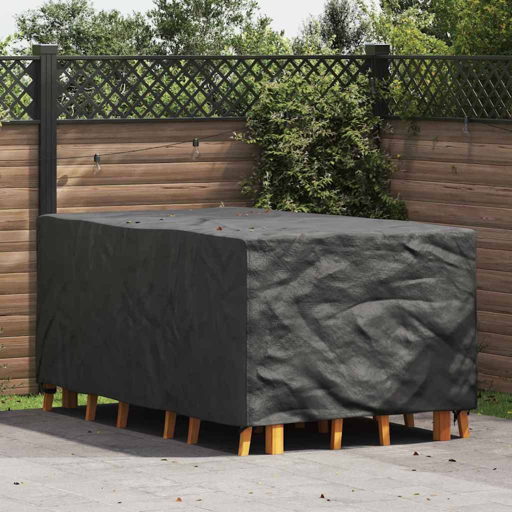 Grande Housse Salon de Jardin Tissu Oxford 210D Protection Pluie et UV pour Terrasse Noir 143x225x90 cm – ComfortXL Outdoor Living - Image 1