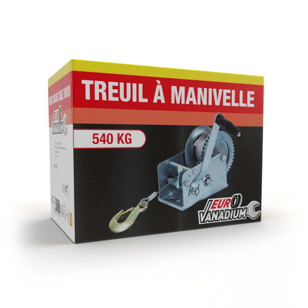 Treuil à manivelle 540 kg Gris - Image 2