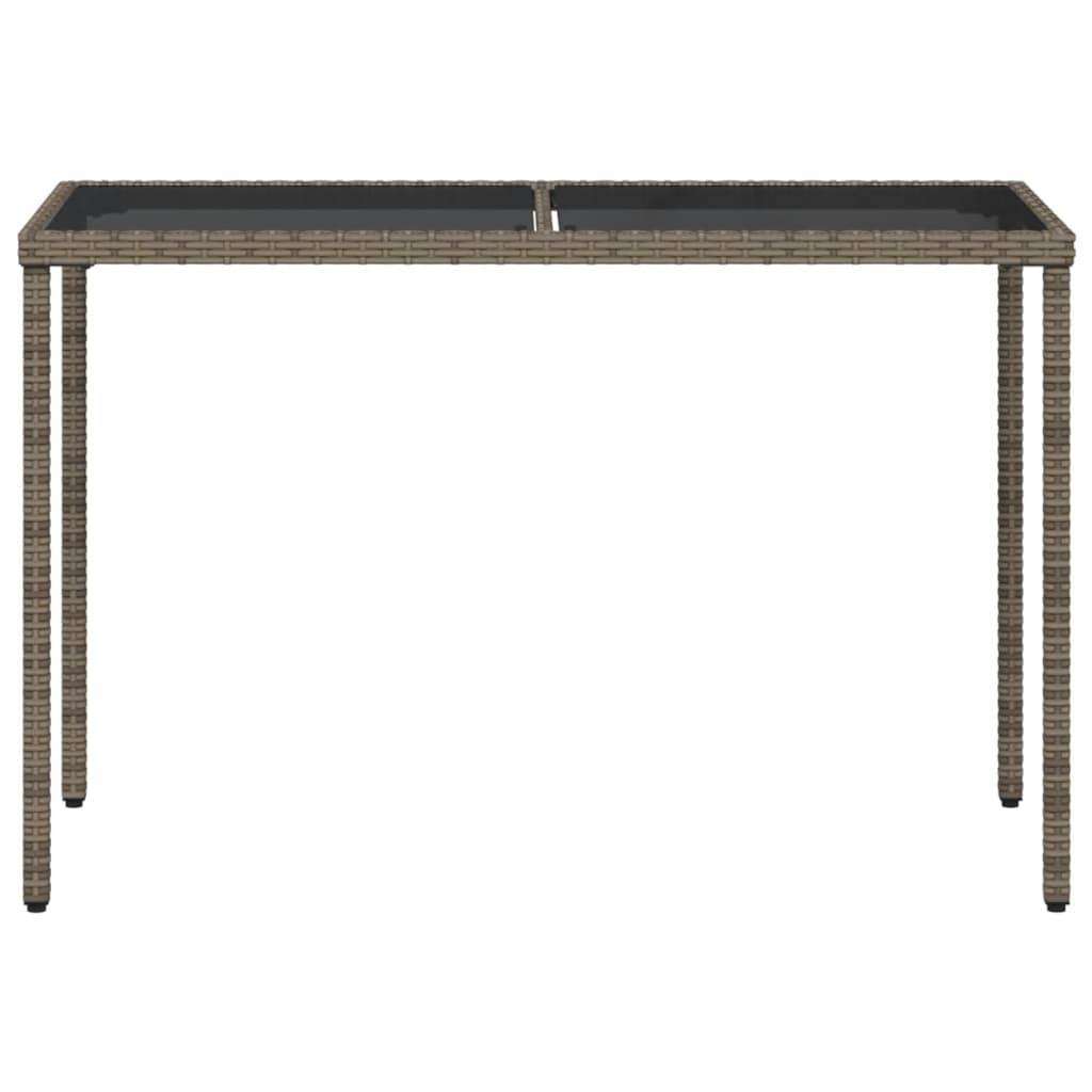 ComfortXL - Table de Jardin Design 115x54cm en Résine Tressée Grise et Verre Sécurit, Style Moderne – ComfortXL Outdoor Living - Image 4