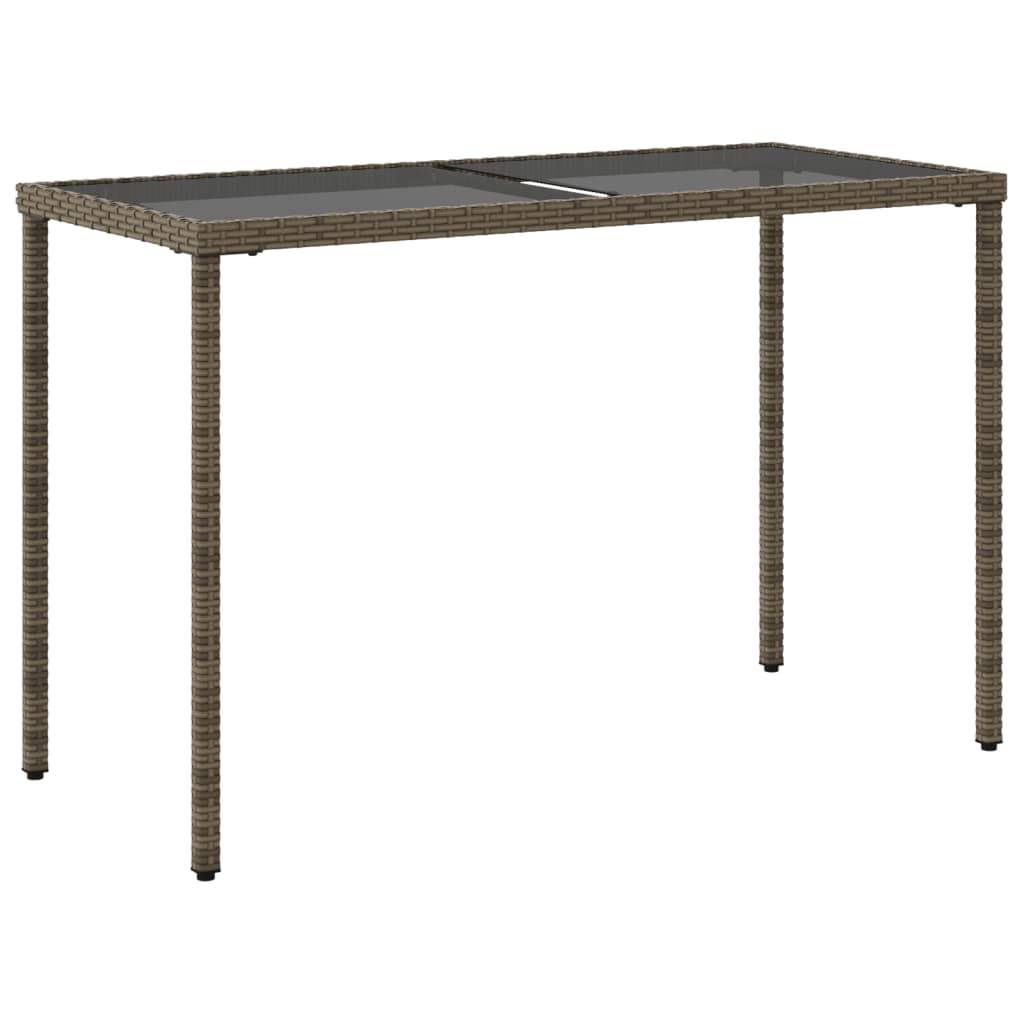 ComfortXL - Table de Jardin Design 115x54cm en Résine Tressée Grise et Verre Sécurit, Style Moderne – ComfortXL Outdoor Living - Image 6