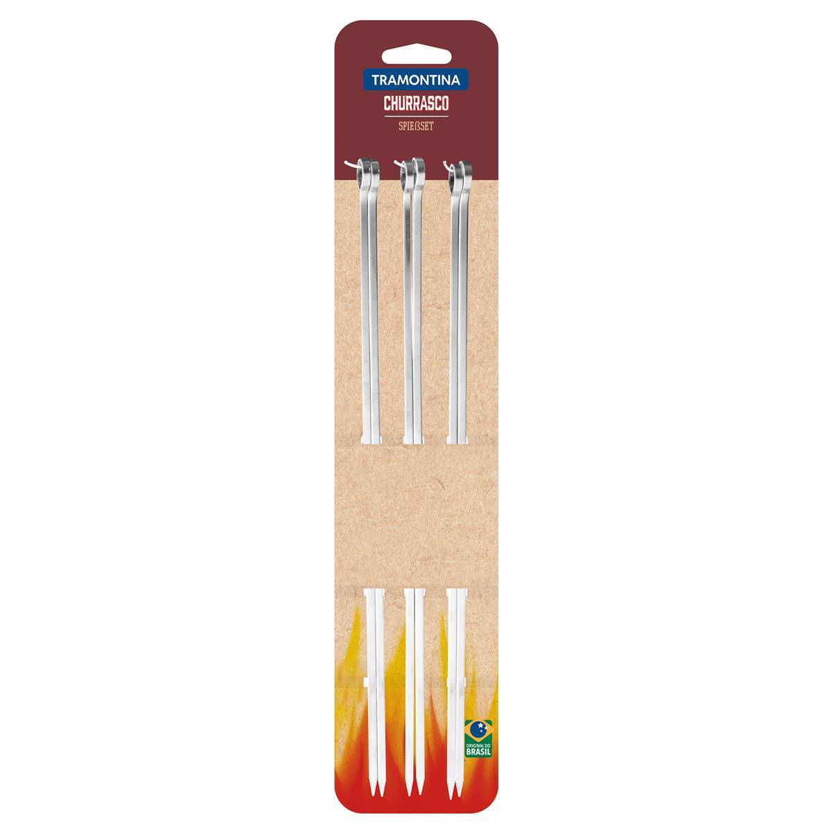 Brochettes Tramontina Churrasco inox 40cm - 6 pièces