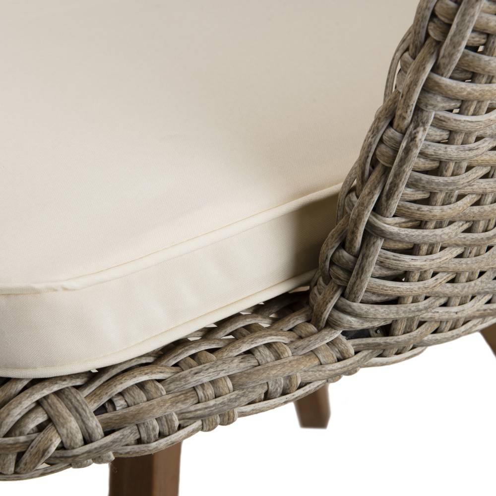 Macabane - VICK - Ensemble de jardin bois acacia, table rect. + 6 fauteuils - Imagen 7
