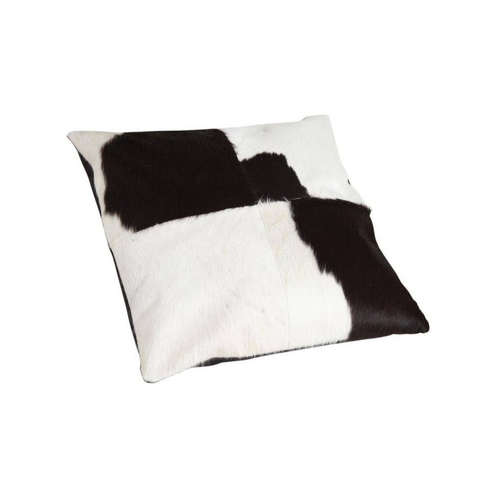 Aubry Gaspard - Coussin en peau de vache véritable modèle aléatoire Noir et blanc 45x45 - Imagen 2