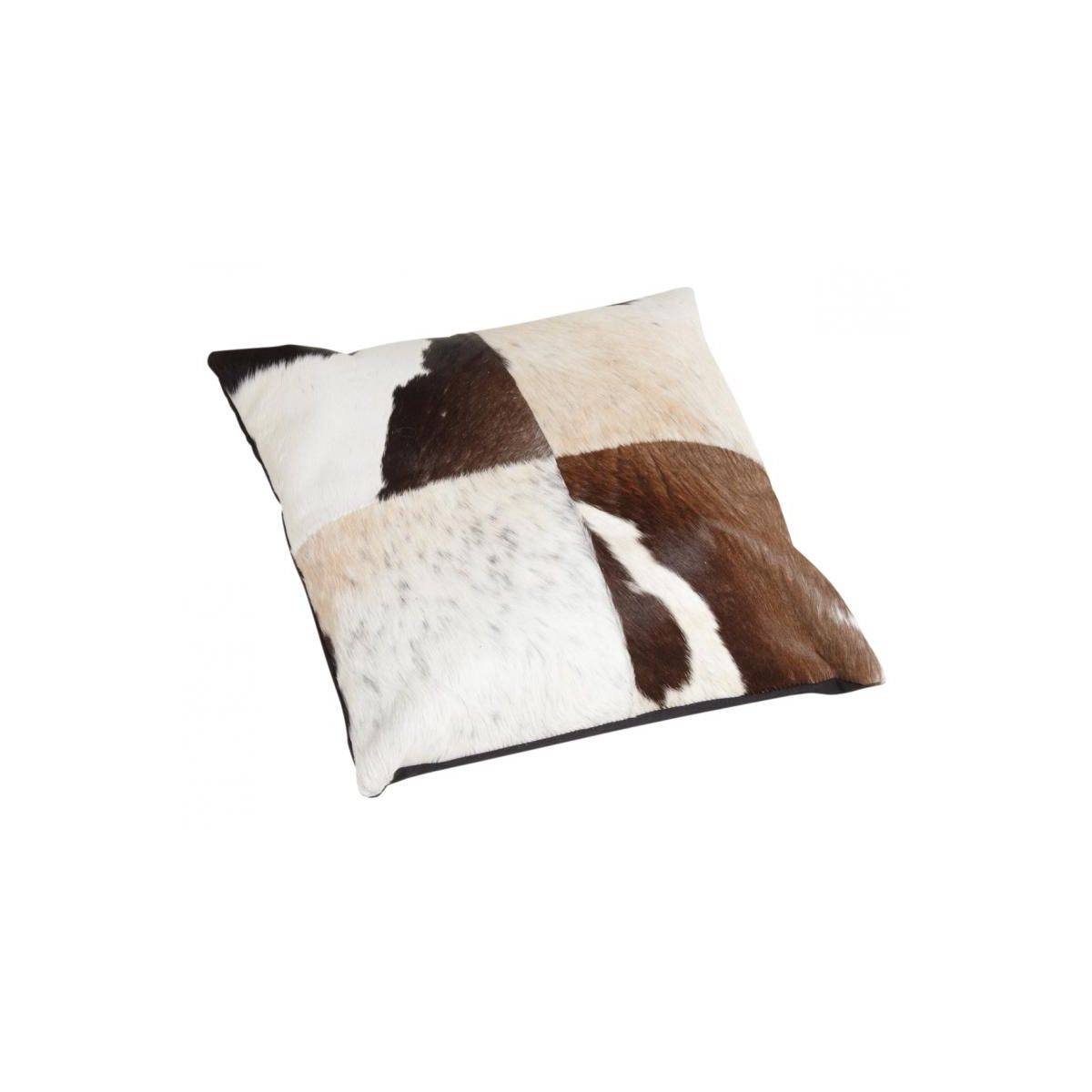 Aubry Gaspard - Coussin en peau de vache véritable modèle aléatoire Noir et blanc 45x45 - Imagen 1