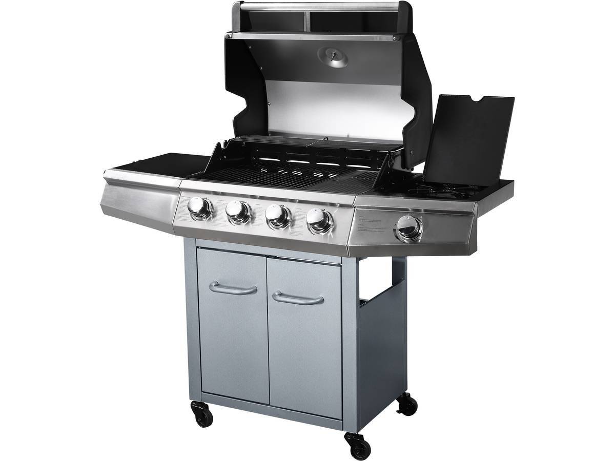 Habitat Et Jardin - Barbecue Gaz Avec Led "bingo 5" - 5 Brûleurs Dont 1 Latéral - 15.2kw + Housse Protection - Argenté -habitat Et Jardin - Imagen 3