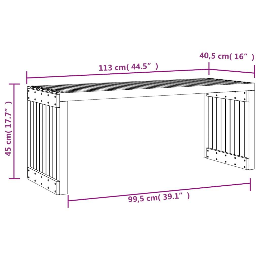 Maison Chic - Banc de jardin - Banc d'extérieur - Banquette extensible 212,5x40,5x45 cm bois massif de pin - Imagen 10
