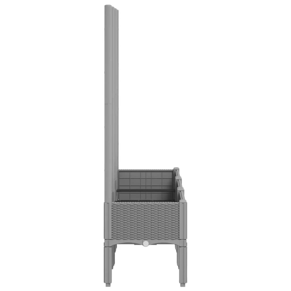 Jardinière avec treillis PP gris clair 120 x 40 x 142 cm - PANGIVO - Image 4