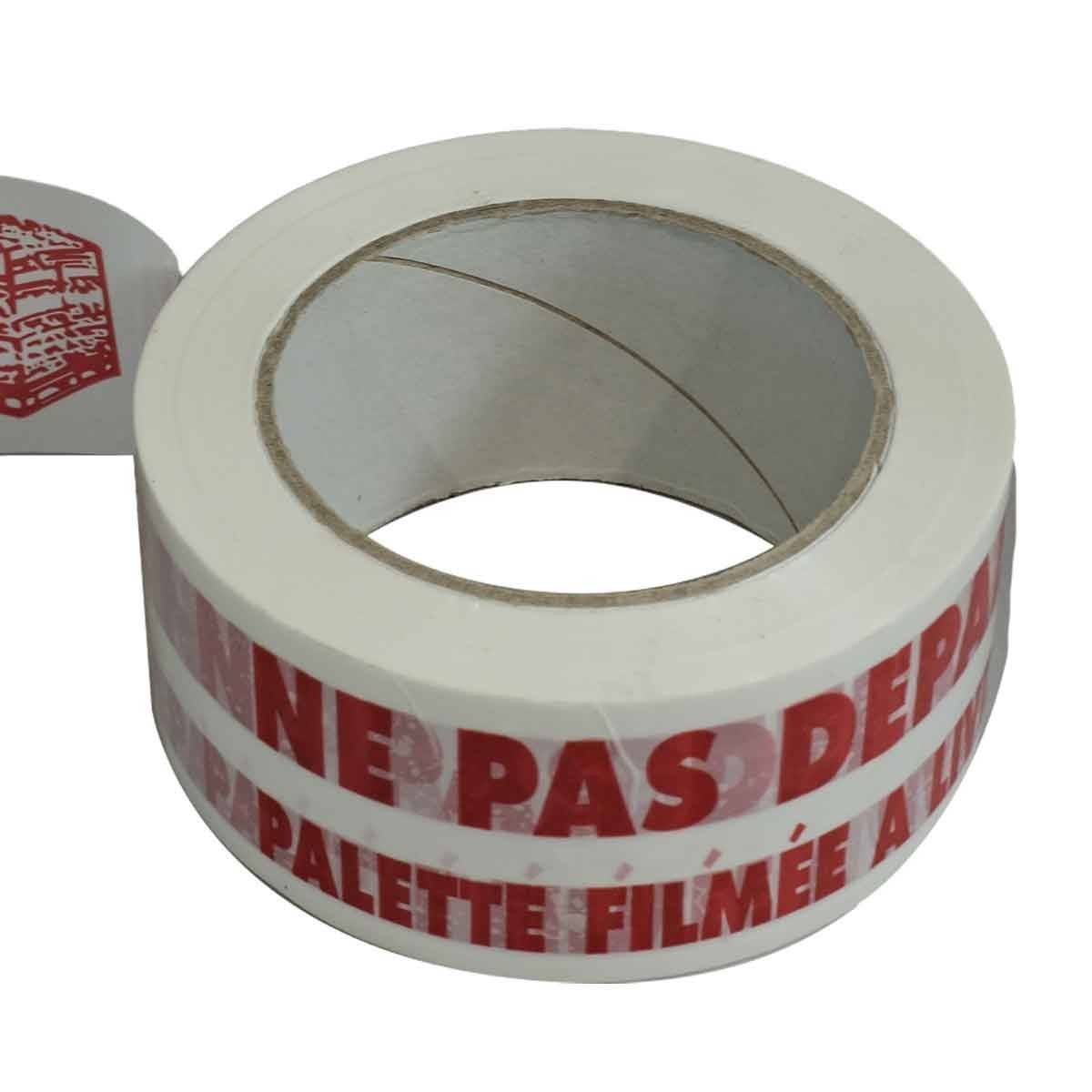 Ruban adhésif d'emballage 28µ blanc imprimé "NE PAS DEPALETTISER" en rouge -  Adhésif 50 mm x 100 m - Carton de 36 TECPLAST - Imagen 4