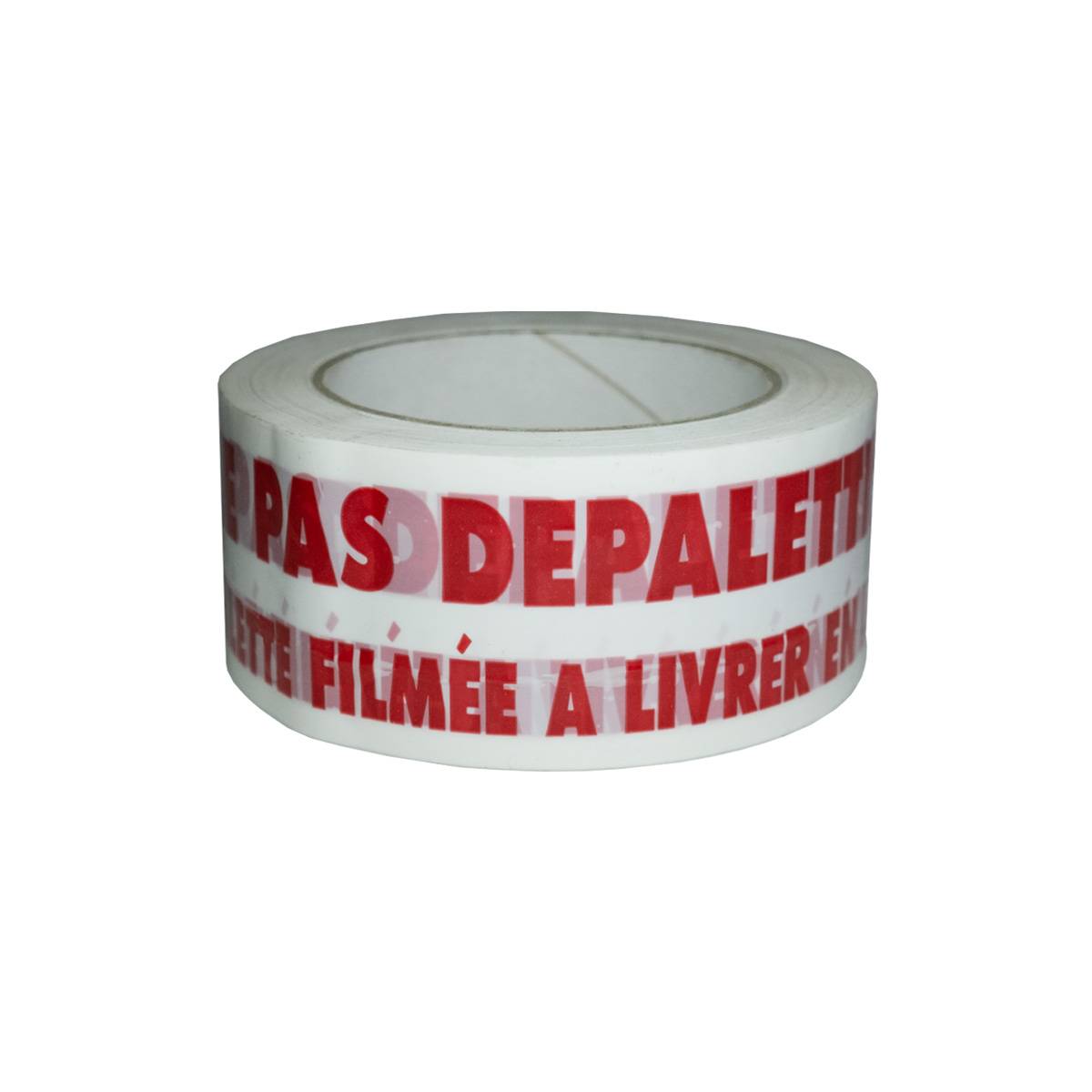 Ruban adhésif d'emballage 28µ blanc imprimé "NE PAS DEPALETTISER" en rouge -  Adhésif 50 mm x 100 m - Carton de 36 TECPLAST - Imagen 3