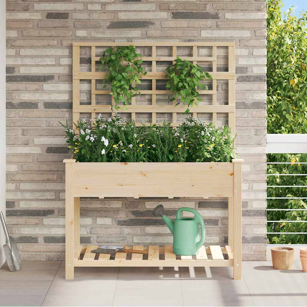 Cache-pot, Pot De Fleurs avec étagère Beige 115 x 60.5 x 153 cm g363 - Image 2