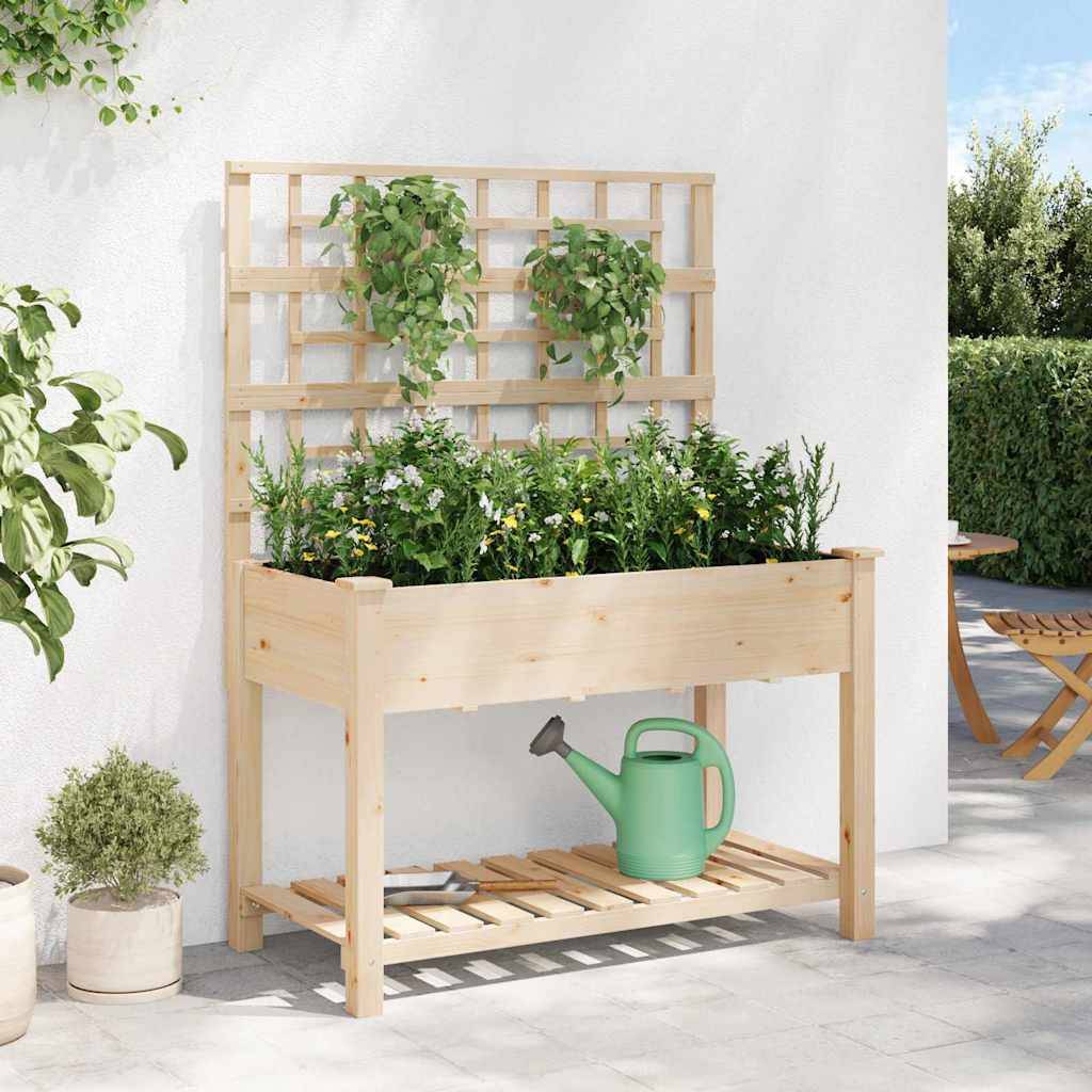 Cache-pot, Pot De Fleurs avec étagère Beige 115 x 60.5 x 153 cm g363 - Image 4