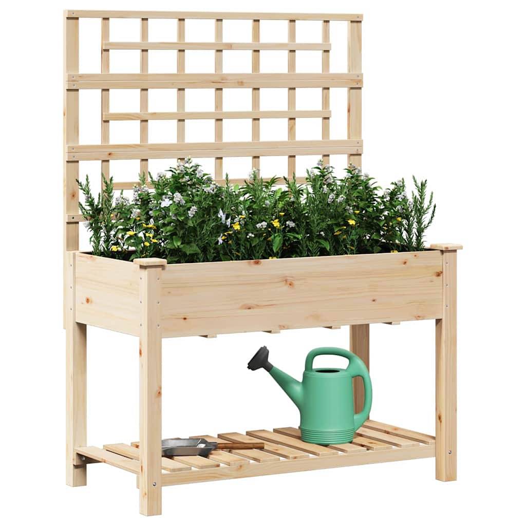Cache-pot, Pot De Fleurs avec étagère Beige 115 x 60.5 x 153 cm g363 - Image 3