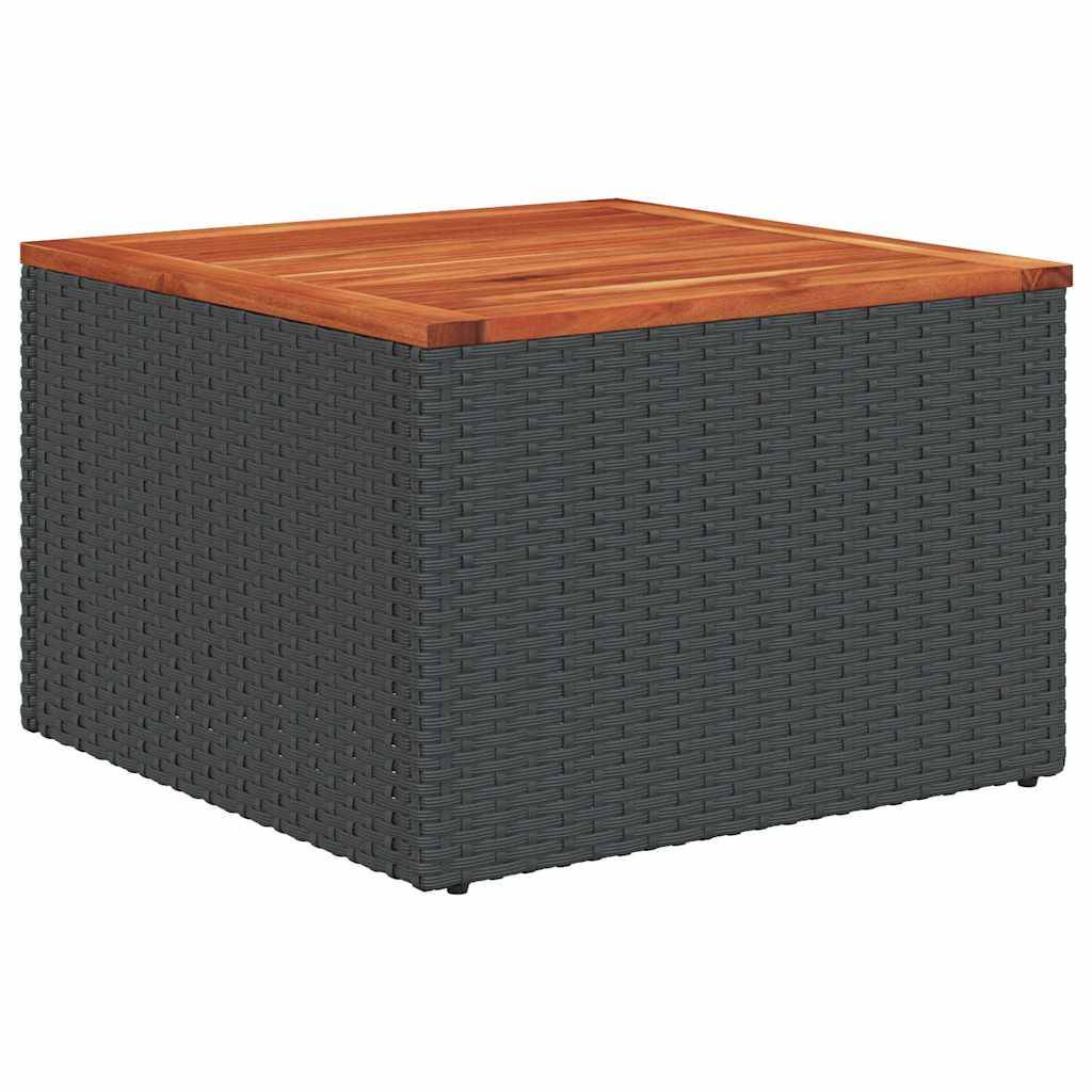 Table de jardin résine tressée bois acacia noire 55 x 55 x 37 cm - PANGIVO - Image 2