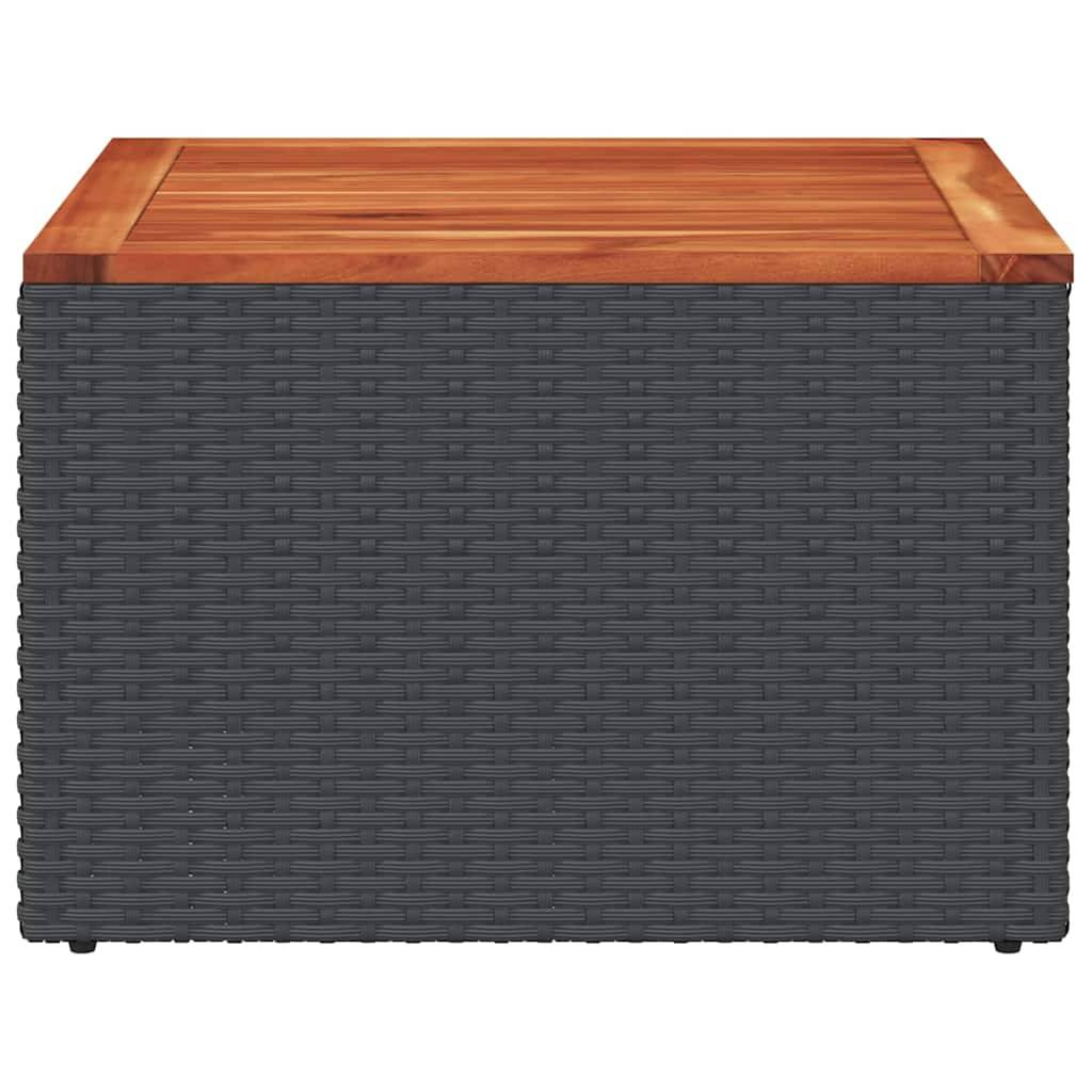 Table de jardin résine tressée bois acacia noire 55 x 55 x 37 cm - PANGIVO - Image 5