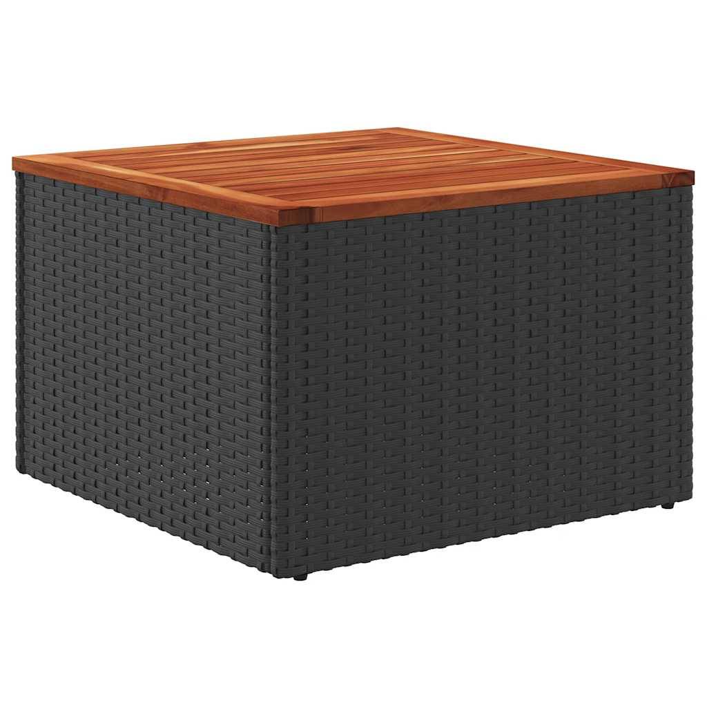Table de jardin résine tressée bois acacia noire 55 x 55 x 37 cm - PANGIVO - Image 6