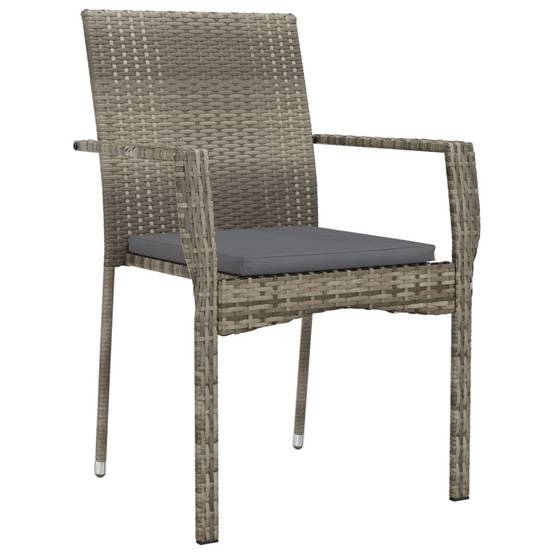 Salon de Jardin 2 Personnes Bicolore Résine Tressée Gris/Noir avec Accoudoirs – ComfortXL Outdoor Living - Image 5