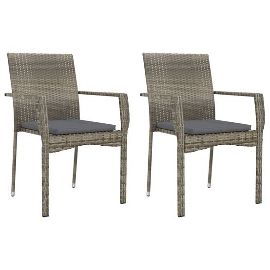 Salon de Jardin 2 Personnes Bicolore Résine Tressée Gris/Noir avec Accoudoirs – ComfortXL Outdoor Living - Image 4