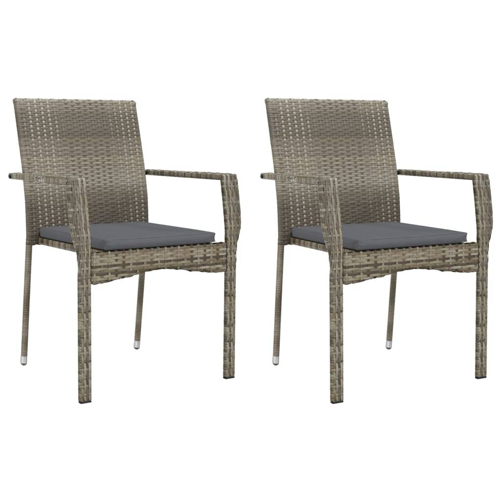 Salon de Jardin 2 Personnes Bicolore Résine Tressée Gris/Noir avec Accoudoirs – ComfortXL Outdoor Living - Image 4