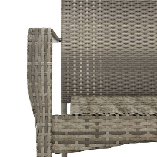 Salon de Jardin 2 Personnes Bicolore Résine Tressée Gris/Noir avec Accoudoirs – ComfortXL Outdoor Living - Image 8