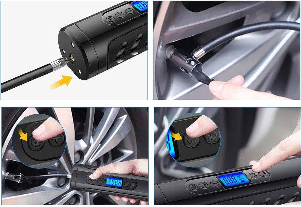 Entrepotbrico - Pompe à batterie pour vélo voiture compresseur électrique 10 bar lcd - Image 2