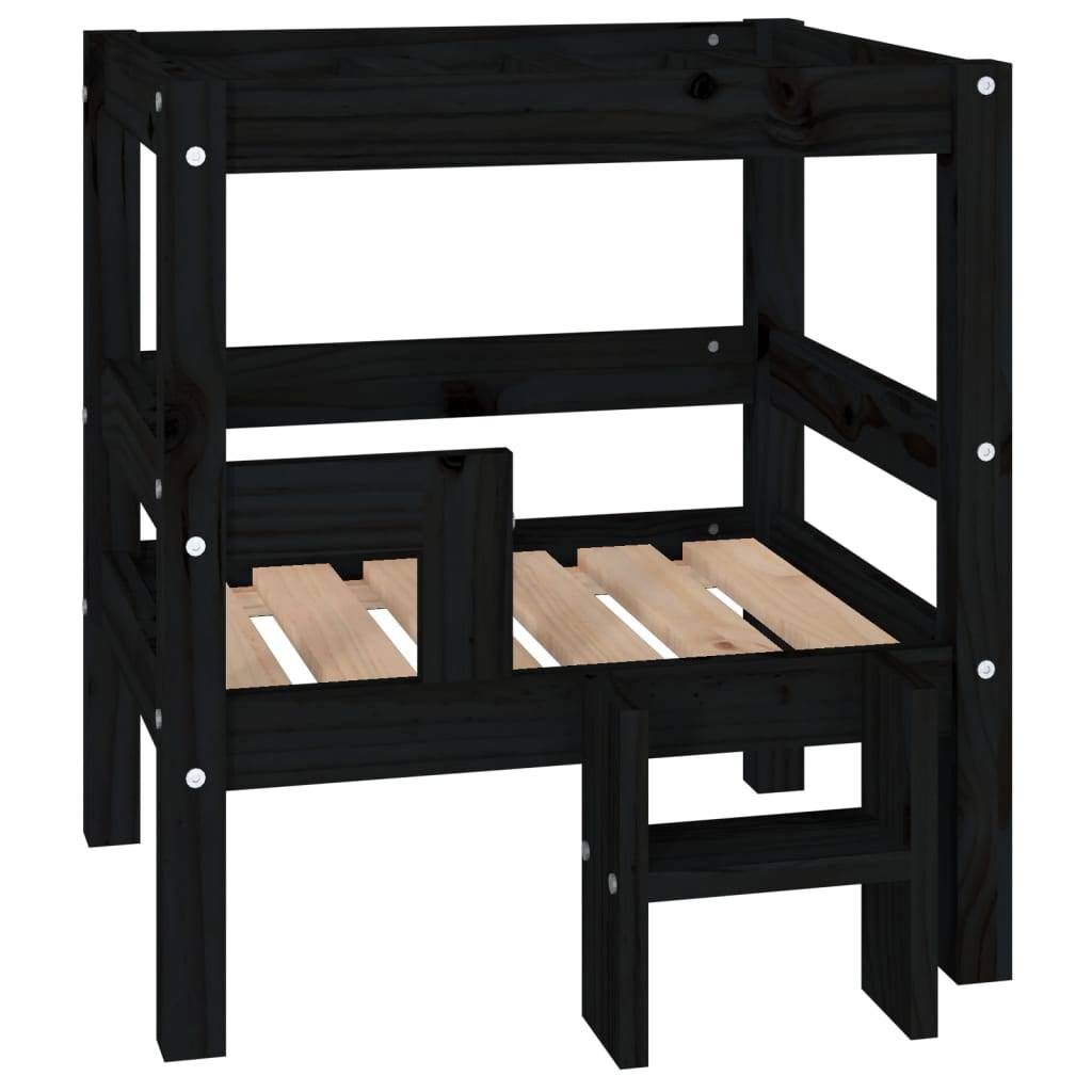 Vidaxl - Lit pour chien Noir 55,5x53,5x60 cm Bois de pin solide vidaXL 822371 - Imagen 2