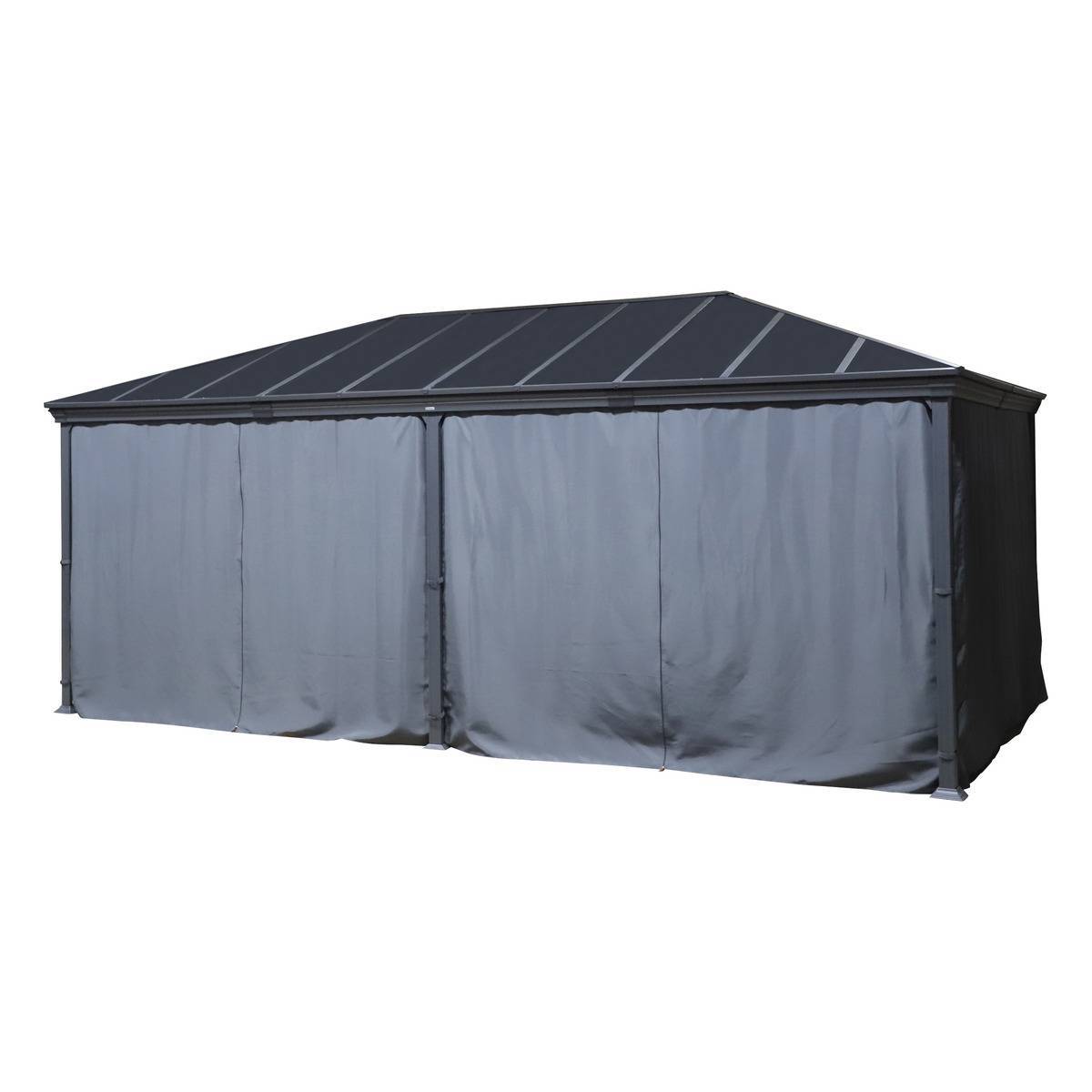 Hesperide - Pergola autoportante "Belize" graphite 3,6 x 6m en aluminium et polycarbonate Hespéride - Image 3