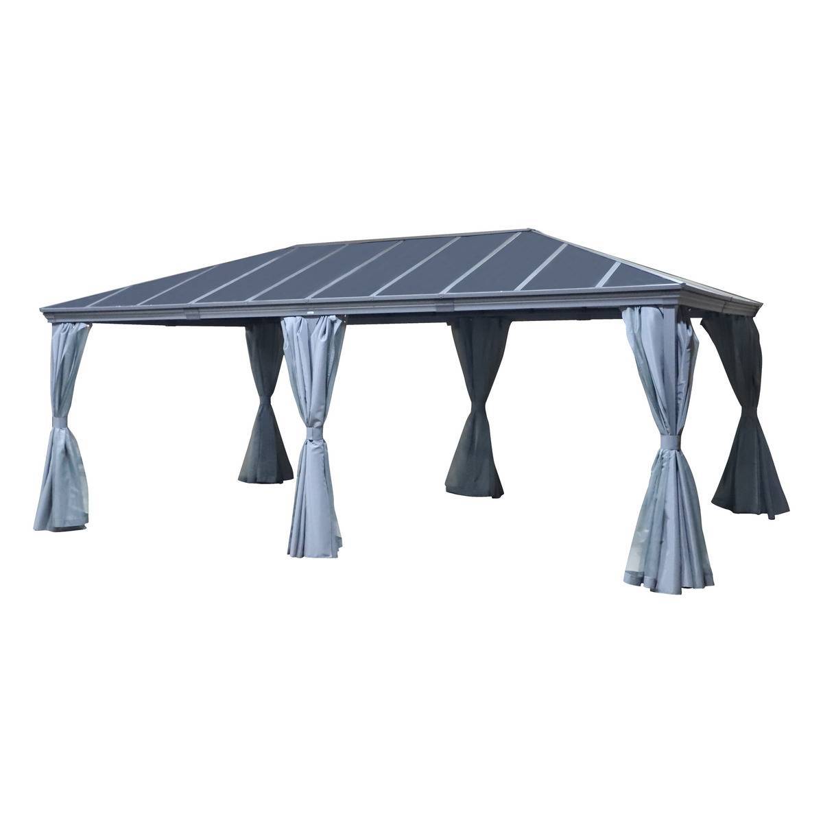 Hesperide - Pergola autoportante "Belize" graphite 3,6 x 6m en aluminium et polycarbonate Hespéride - Image 2