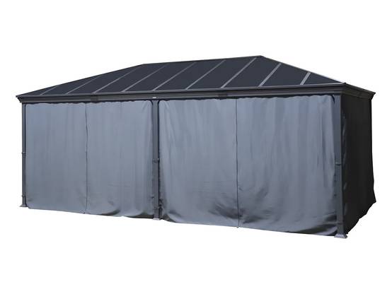 Hesperide - Pergola autoportante "Belize" graphite 3,6 x 6m en aluminium et polycarbonate Hespéride - Image 4