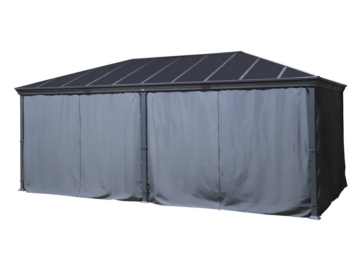 Hesperide - Pergola autoportante "Belize" graphite 3,6 x 6m en aluminium et polycarbonate Hespéride - Image 4