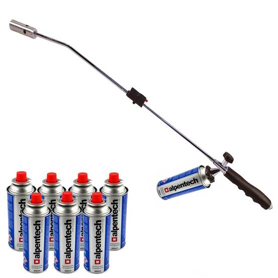 Desherbeur thermique piezo Chalumeau gaz + 8 Recharges Desherbant thermique Brule herbes - Image 2