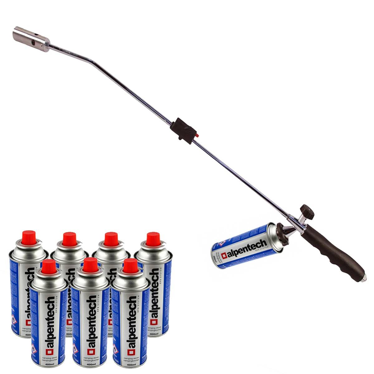 Desherbeur thermique piezo Chalumeau gaz + 8 Recharges Desherbant thermique Brule herbes - Image 2